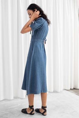 Linen Blend Denim Mini Dress from & Other Stories
