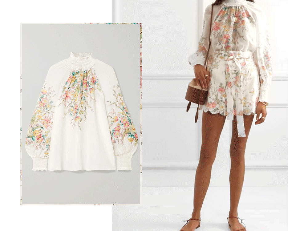 Zinnia Floral-Print Ramie Top, £475 |  Zimmermann