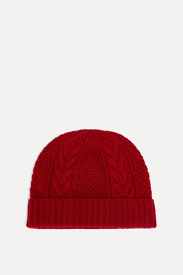 Cable-Knit Cashmere Beanie from N.Peal