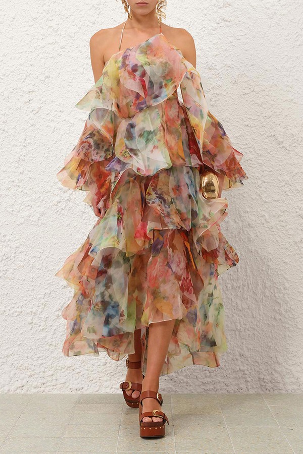 Luna Fanned Maxi Dress