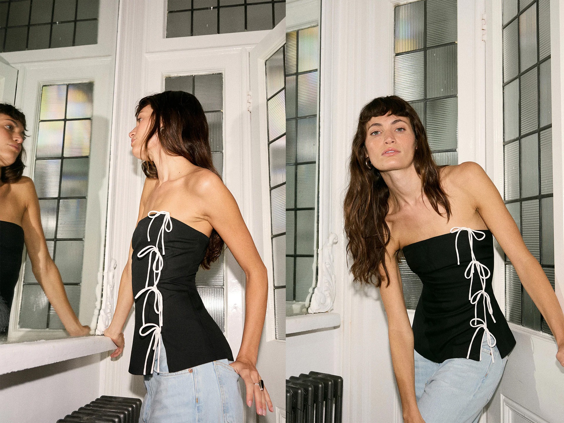 Katherine Linen Blend Strapless Top from KITRI