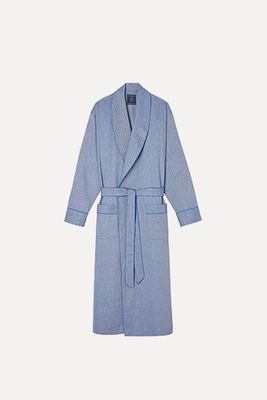 Brushed Cotton Herringbone Twill Dressing Gown from British Boxers
