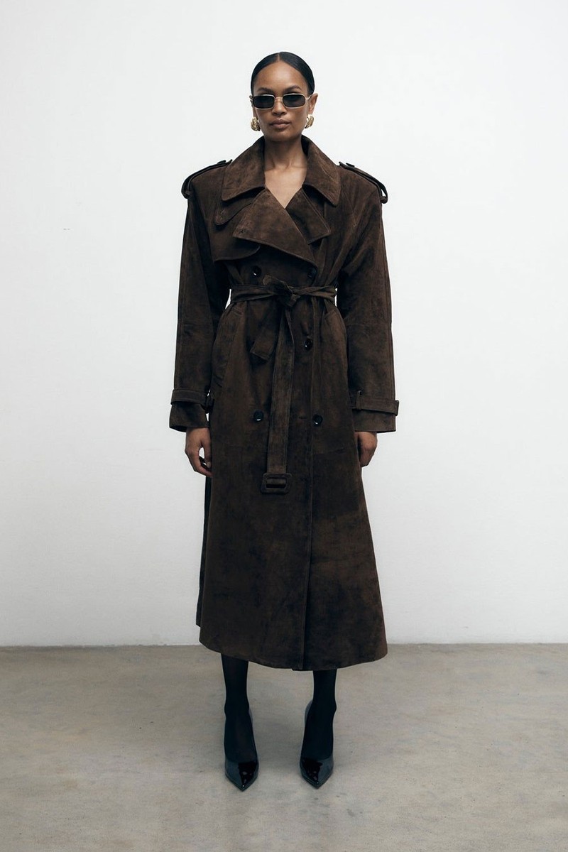 Suede Trench Coat from De Savary London