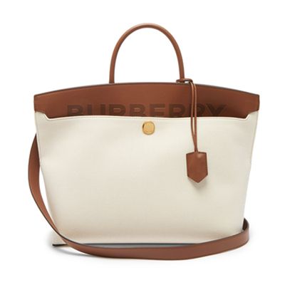 Society Canvas & Leather Tote Bag from Burberry