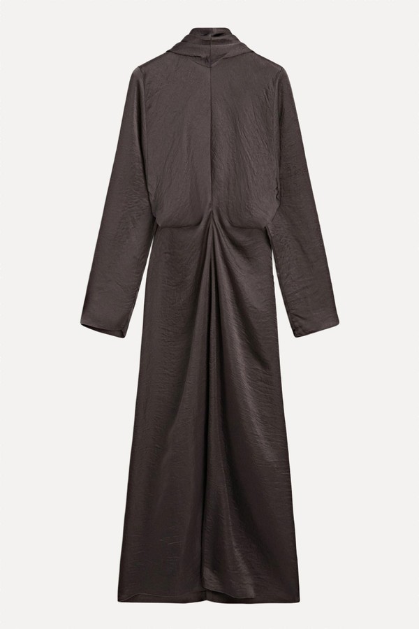 Long Flowing Dress With Tie from Massimo Dutti