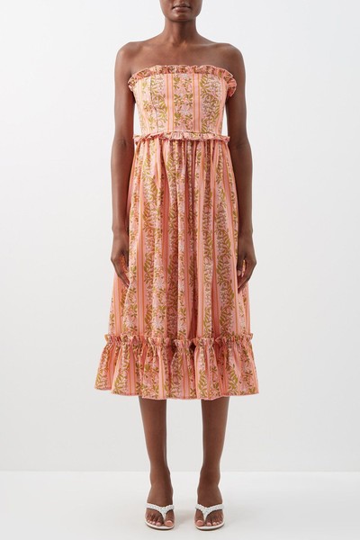 Rosa Ruffled Floral-Print Cotton Poplin Dress from  Agua by Agua Bendita