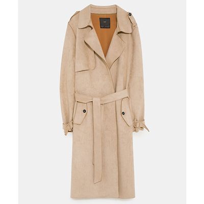 Faux Suede Trench Coat from Zara