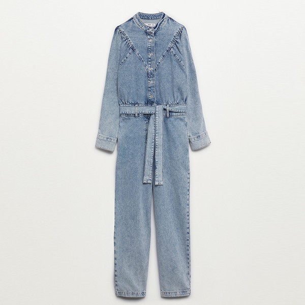 Belt Denim Jumpsuit from Mango