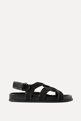 The Chunky Leather-Trimmed Canvas Sandals from Totême
