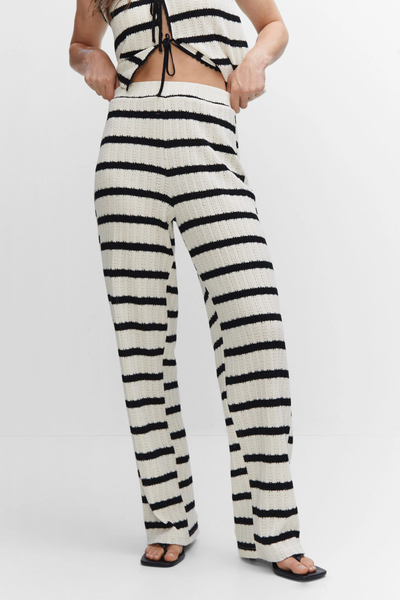 Striped Knit Trousers from Mango