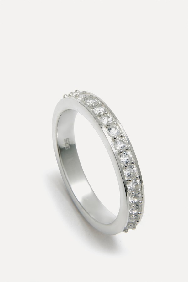 Silver Eternity Pave Ring