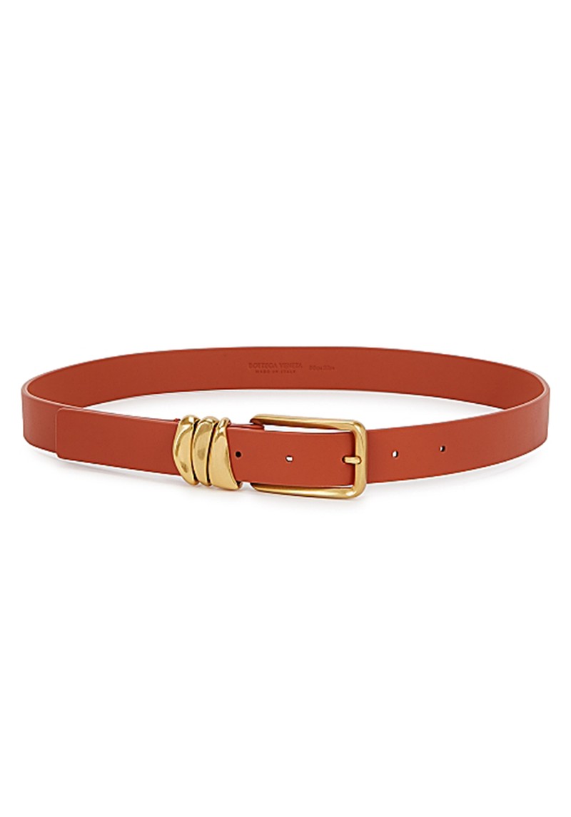 Terracotta Leather Belt from Bottega Veneta