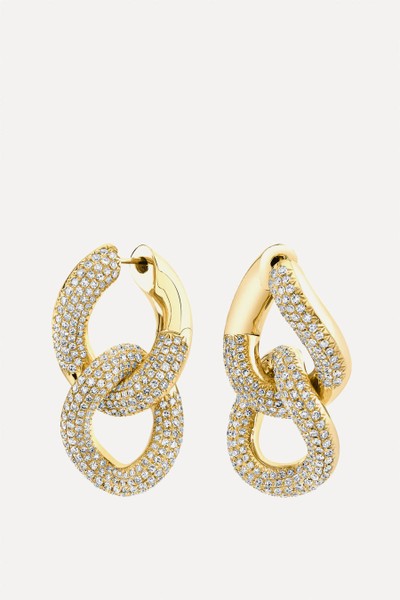 Diamond Pave Link Earrings