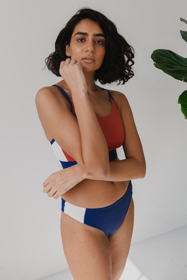 Scoop-Neck Panelled Bikini Top