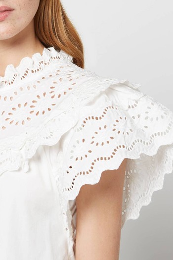 Georgina Eyelet Flutter Sleeve Top from Sea