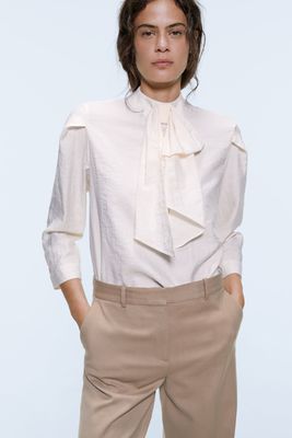 Top With Neck Bow from Zara