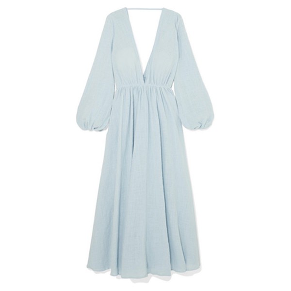Gathered Cotton Gauze Maxi Dress from Kalita