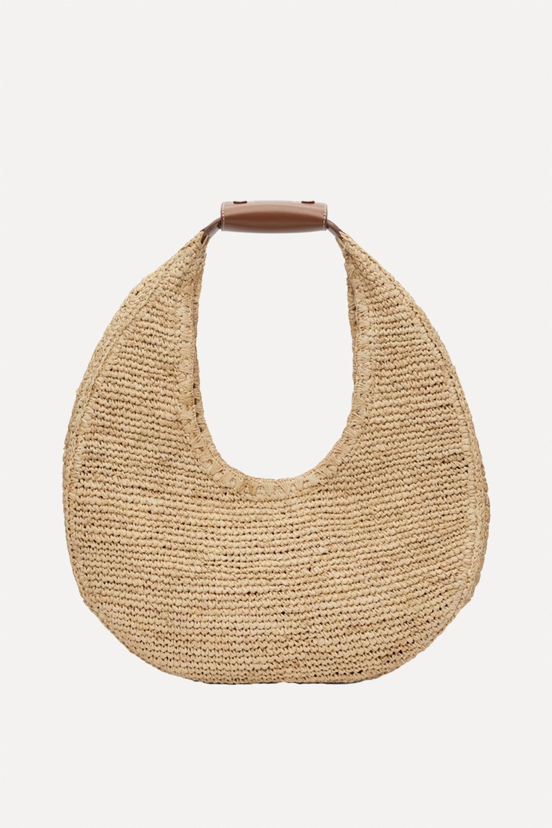 Large Raffia Moon Tote from Staud