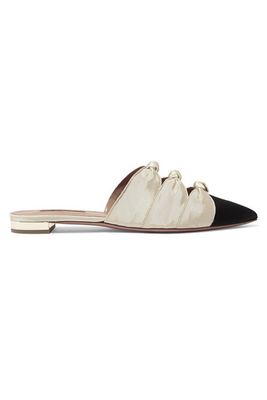 Mondaine Knotted Faille Slippers from Aquazzura