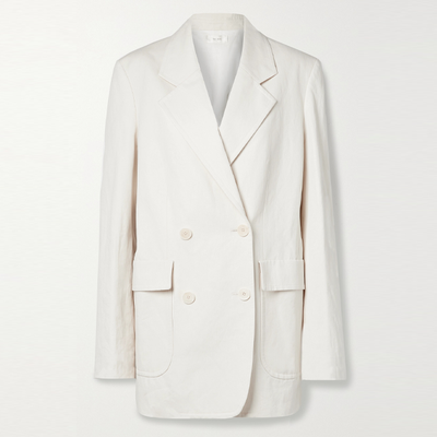 Tihanna Double-Breasted Cotton And Linen Blazer from The Row