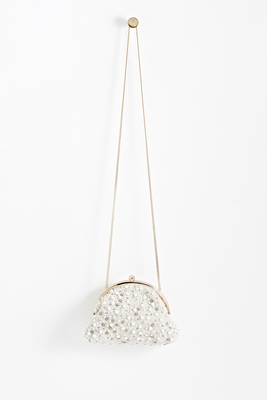 Faux Pearl White Cotton Money Clutch Bag from Oliver Bonas