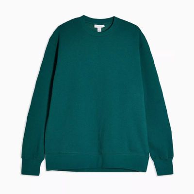 Green Boyfriend Oversized Sweatshirt from Topshop