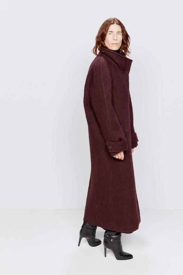 Oversized Belted Funnel Neck Blanket Coat  from Raey 