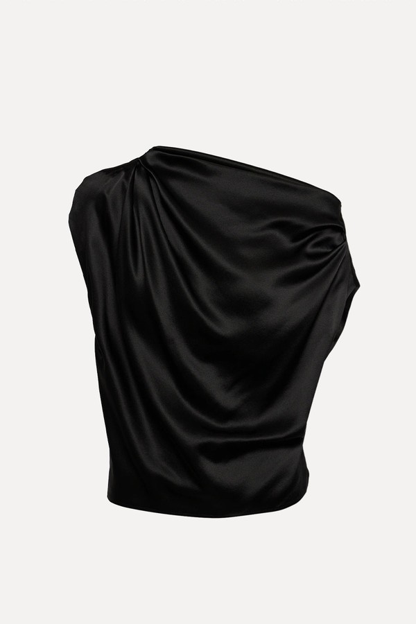 Draped One-Shoulder Silk Top from The Sei