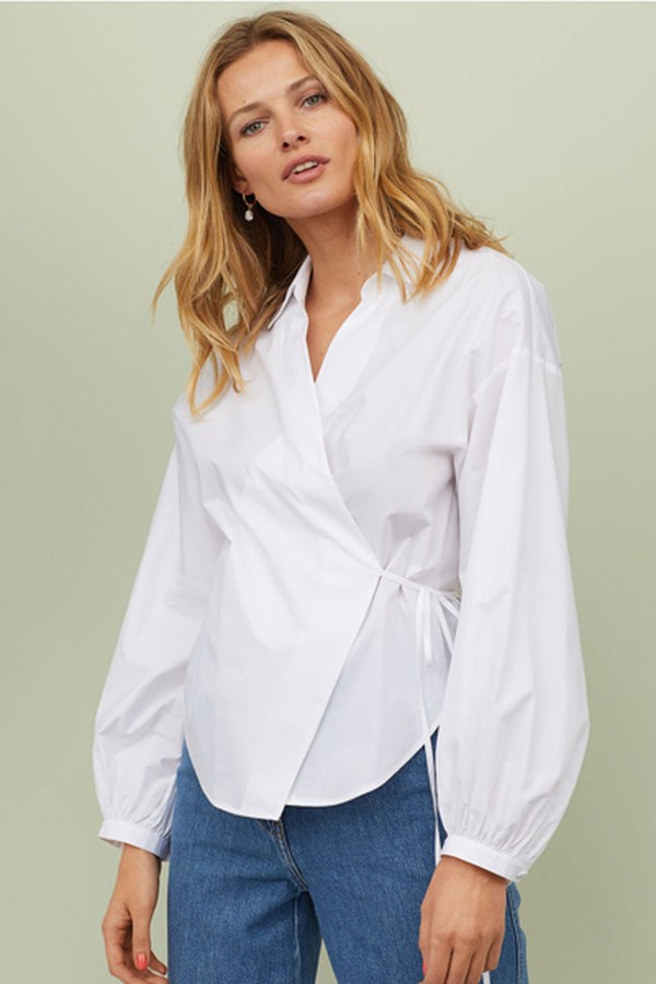Cotton Wrapover Shirt