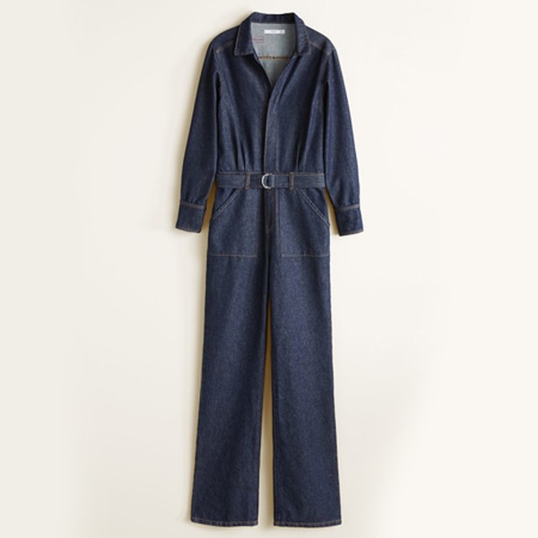 Belt Denim Jumpsuit from Mango