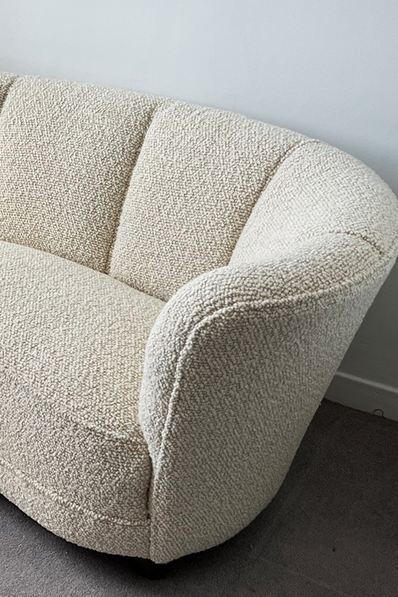 Danish Curved Sofa/Love Seat from Vinterior