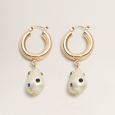 Pearl Hoop Earrings from Mango