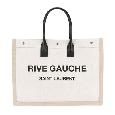 Rive Gauche Tote Bag In Linen & Leather from Saint Laurent 