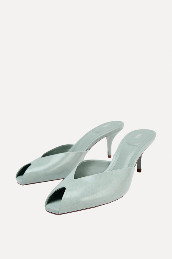 Patent-Effect Sandals from Zara