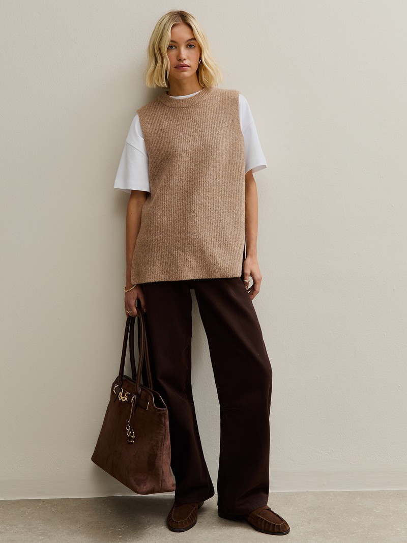 Ribbed Crew Neck Vest