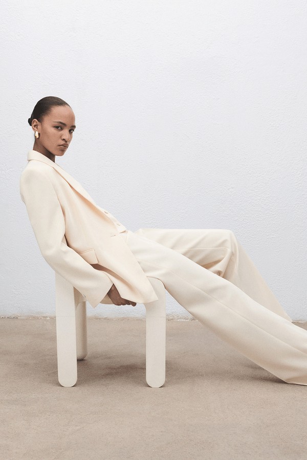 Straight Mid-Rise Suit Trousers