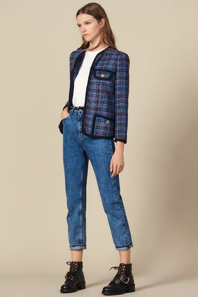 Checked Tweed Jacket from Sandro