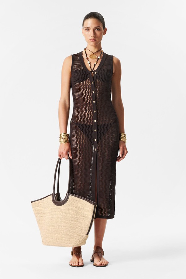 Open-Knit Maxi Dress