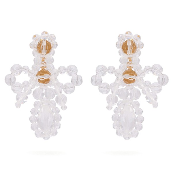 Cross Crystal Drop Earrings