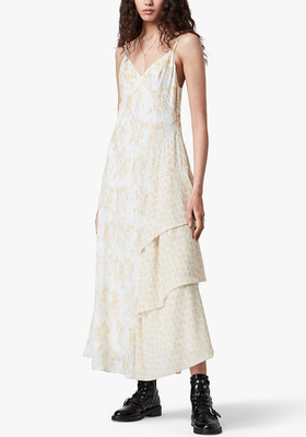 Kali Marble Floral Print Maxi Dress from AllSaints