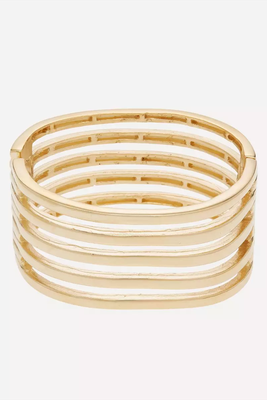 22ct Gold-Plated 5 Row Hinged Cuff Bracelet from Kenneth Jay Lane