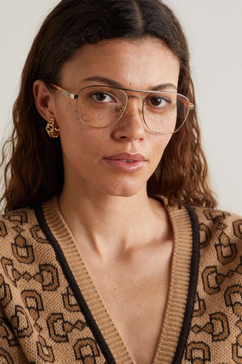 Web Aviator-Style Gold-Tone And Tortoiseshell Acetate Optical Glasses, £330 | Gucci