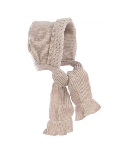 Beige Baby Hat & Scarf from Gorros Navarro