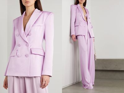 Arlington Double-Breasted Satin-Crepe Blazer, £1,800 | Alex Perry