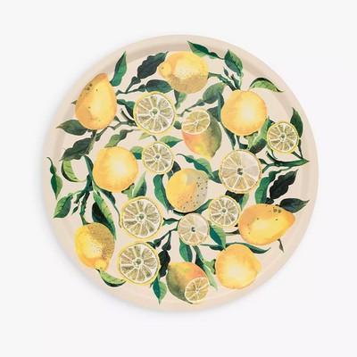 Lemons Round Birch Tray from Emma Bridgewater