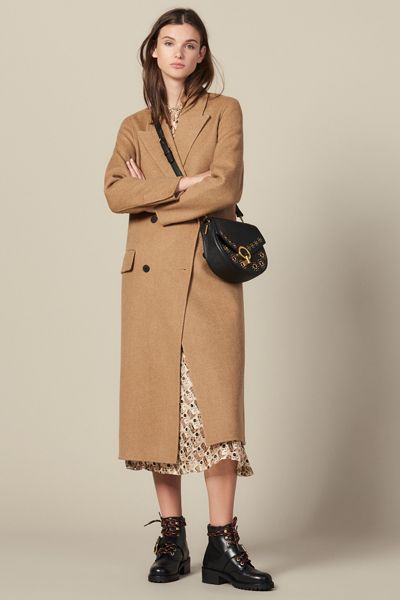 Long Double Faced Wool Coat from Sandro