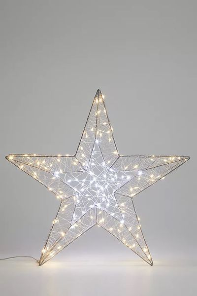 300 LED 3D Star Light, Silver / Pure & Ice White