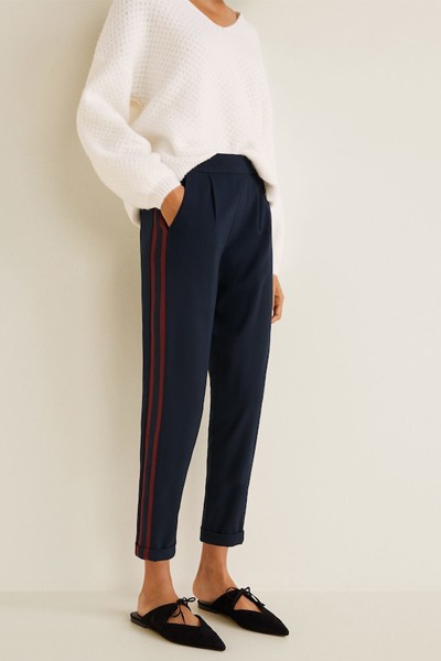 Contrasting Panel Trousers from Mango