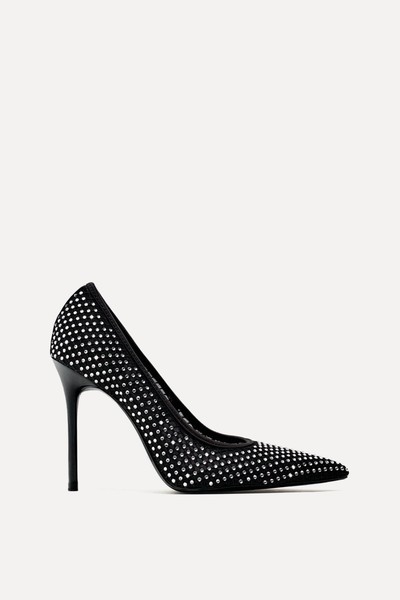 Heeled Shoes With Rhinestones