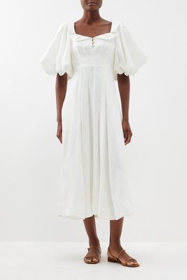 Jessica Frilled Linen-Blend Midi Dress from Aje